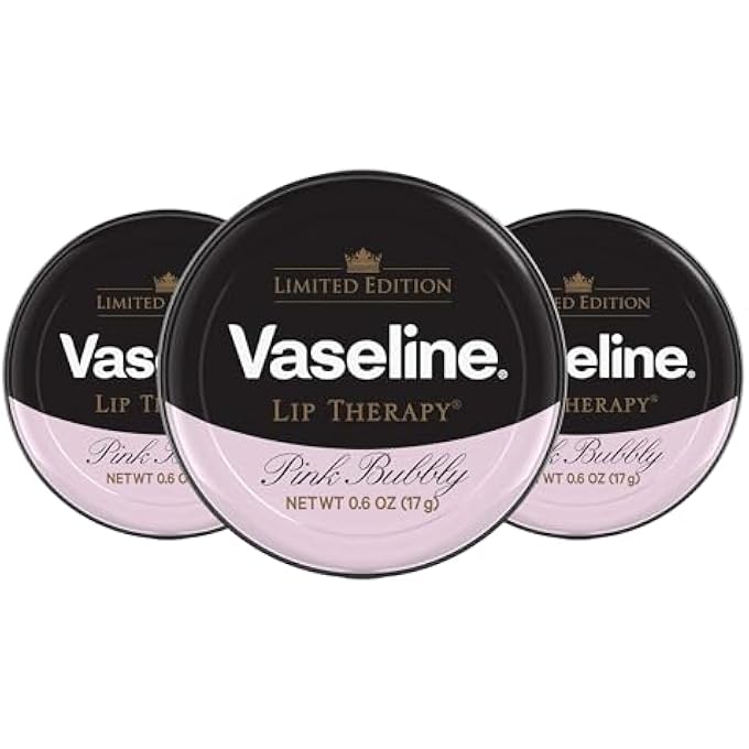 Vaseline LIP THERAPY LIP BALM, 3 PACK, LIMITED EDITION PINK BUBBLY, 0.6 OZ - Image 1